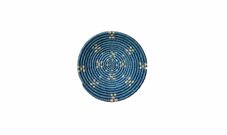Handmade Craft for Home Decor Sabai Grass Wall Plate, Size 30CM, Blue Color
