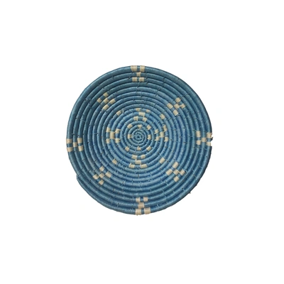 Handmade Craft for Home Decor Sabai Grass Wall Plate, Size 30CM, Blue Color