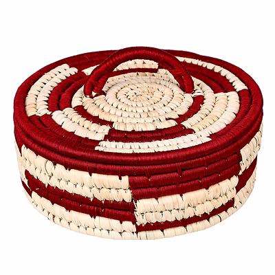 sigmascott store handcrafted sabai grass date palm leaf thread roti box for serving on dining table | handmade chapatti box | container for home kitchen sgbo-05
