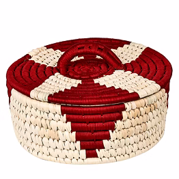 sigmascott store handcrafted sabai grass date palm leaf thread roti box for serving on dining table | handmade chapatti box | container for home kitchen