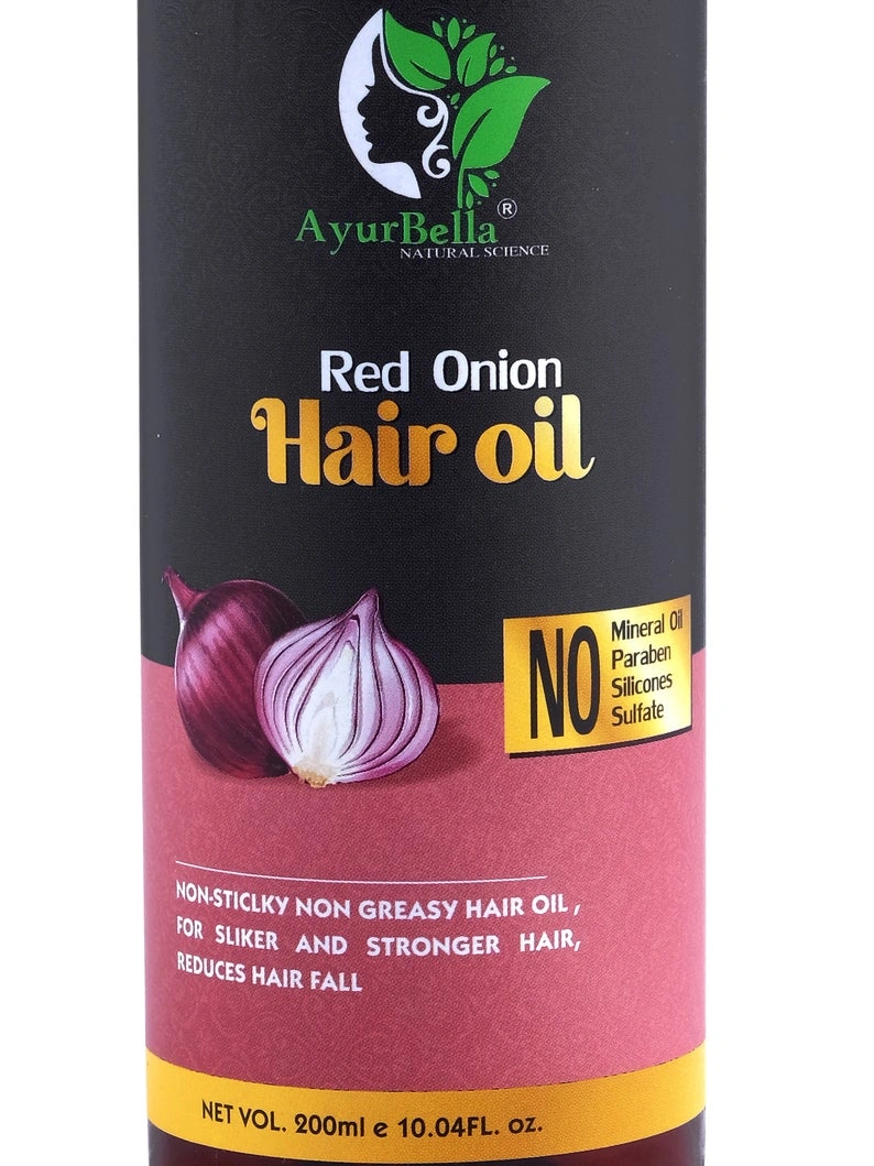 Ayurbella RED ONION BLACK seed Hair Conditioning Shampoo 10.14 fl.&amp; Oil 6.77 fl.-2