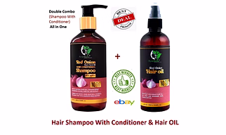 Ayurbella RED ONION BLACK seed Hair Conditioning Shampoo 10.14 fl.& Oil 6.77 fl.
