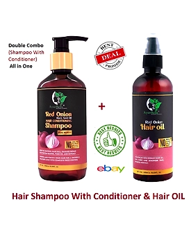 Ayurbella RED ONION BLACK seed Hair Conditioning Shampoo 10.14 fl.& Oil 6.77 fl.