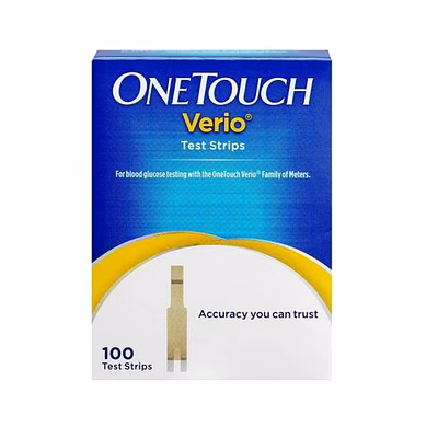willmar schwabe onetouch verio test strips pack of 100 test strips 09/2022 expiry.