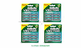 Vector Cartridges 24 Blades Blade Fits Contour Atra Plus Refil