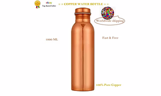 PURE COPPER WATER BOTTLE 1 LTR FLASK BEST QUALITY LEAKPROOF HEALTH BENEFITS