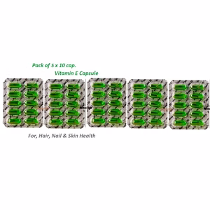 50 x Evion Capsules Vitamin E For Glowing Face,Strong Hair,Acne,Nails, Glowing