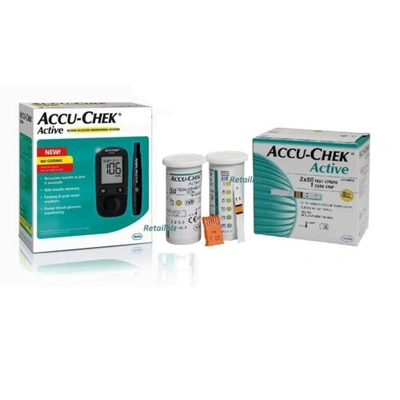 Accu-Chek Active Blood Glucose Meter Sugar Monitoring System Kit With 110 Strips