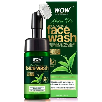 Willmar Schwabe Wow Green Tea Foaming Face Wash - With Green Tea & Aloe Vera Extract - 100ml