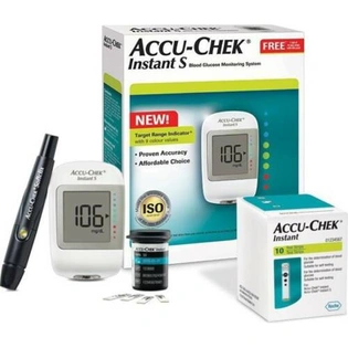 New Accu-Chek Instant S Blood Glucose Sugar Monitoring System Kit With 10 Strips