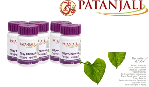 Giloy Ghanvati Patanjali Divya Baba Ramdev Indian Ayurveda 5 x 60 = 300 Tablets-11837786