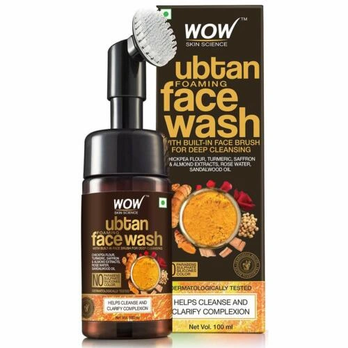 WOW Ubtan Foaming Face Wash With Built-In Face Brush For Deep Cleansing - 100 Ml-11838126