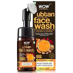 WOW Ubtan Foaming Face Wash With Built-In Face Brush For Deep Cleansing - 100 Ml