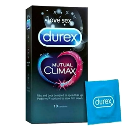 Willmar Schwabe Durex Mutual Climax Condoms Extra Dotted and Ribbed for Pleasure Performa Lubric - 30 condems
