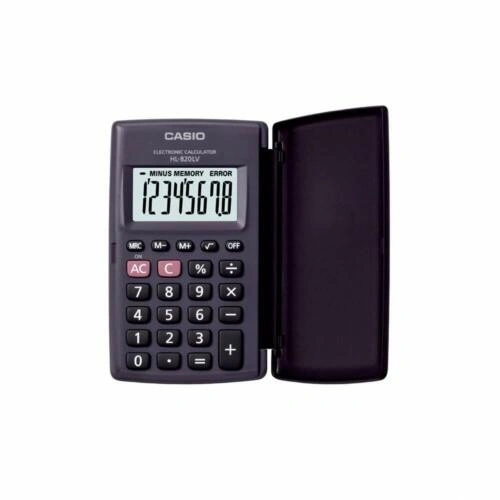 Casio HL820LV-BK Portable Calculator with Flip Cover-11838466