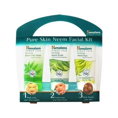 HIMALAYA HERBALS - NEEM FACIAL KIT - Face Wash &amp; Neem Scrub &amp; Neem Pack - 150ml-11842756