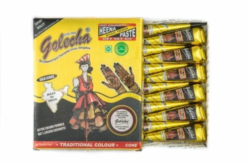 Golecha Henna Mehandi Cones Temporary Tattoo Body Art - Black - 12 Pcs Via FBB-11842802