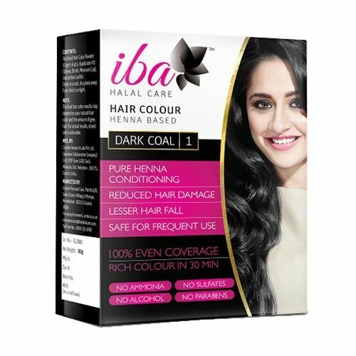 IBA Herbal Henna Based Hair Color,Ammonia free, Halal, Dark Coal 70g Box-11842902