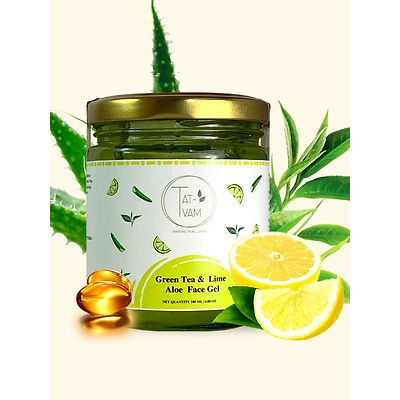 TAT-VAM Organic Aloe Vera Green Tea Lime Gel with Vitamin E