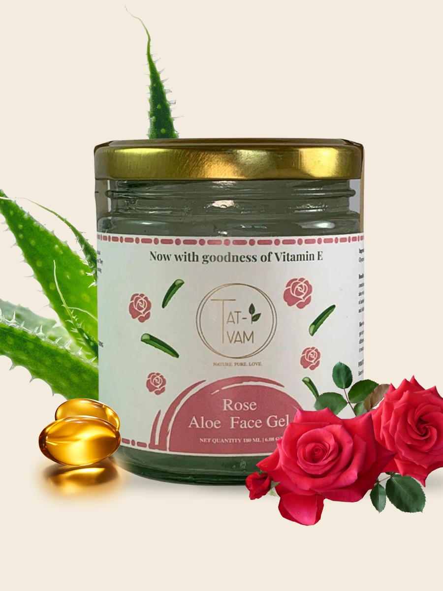 Organic Aloe Vera Face Gel with Pure Rose Extract &amp; Vitamin E-TTV008