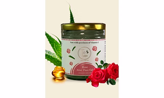 Organic Aloe Vera Face Gel with Pure Rose Extract & Vitamin E