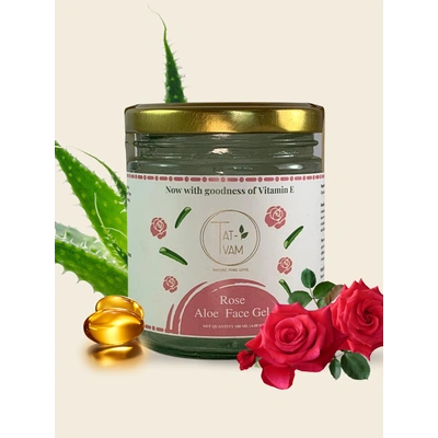 Organic Aloe Vera Face Gel with Pure Rose Extract & Vitamin E