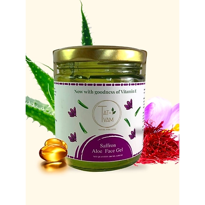 Organic Aloe Vera Face Gel with Iranian Saffron Extract & Vitamin E