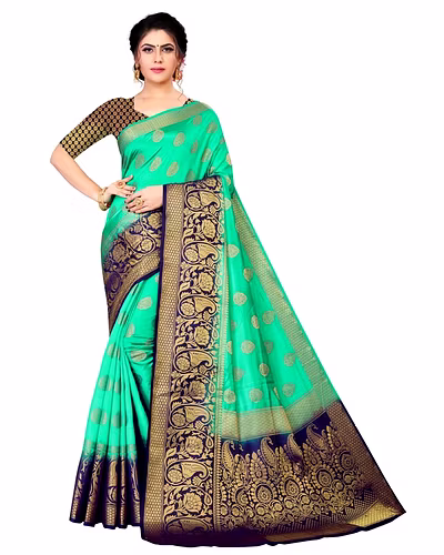 Neerav Exports Banarasi Silk Jacquard Saree-10446784