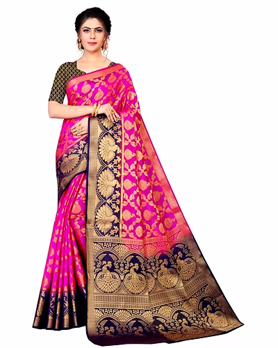 Neerav Exports Banarasi Silk Jacquard Saree-10446786