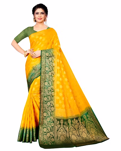 Neerav Exports Banarasi Silk Jacquard Saree-10446788