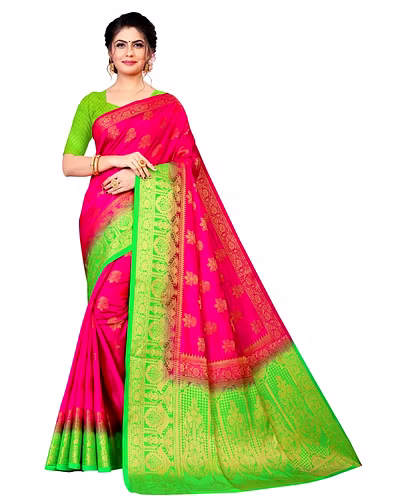 Neerav Exports Banarasi Silk Jacquard Saree-10446790