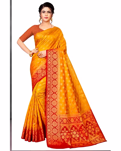 Neerav Exports Banarasi Silk Jacquard Saree-10446792