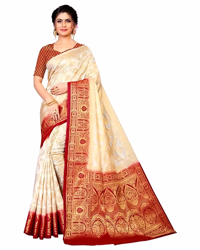 Neerav Exports Banarasi Silk Jacquard Saree-10446794