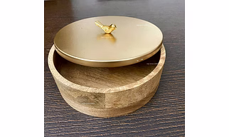 SPHINX Wooden roti/chapati/Indian Bread Box with lid - 1 Set