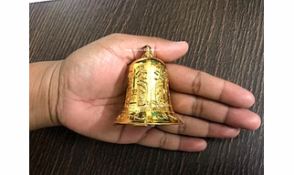 SPHINX Golden Colored Plastic Bells for Crafts/Decoration/Festive Decor (check sizes carefully) - (A1.8R) - Pack of 50