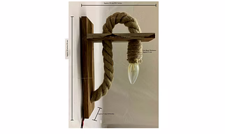SPHINX Handcrafted Vintage Style Natural Wood Rope Wall Light with Bulb - 1 Unit (Height Approx. 12 Inches/30 cms)