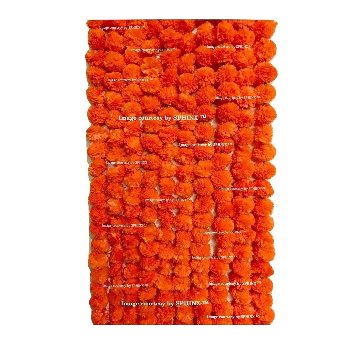 SPHINX Artificial Marigold Flowers (Dark Orange, 5 Pieces)-6527544