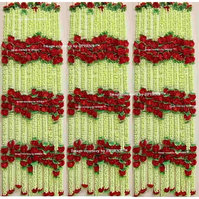 SPHINX Artificial Jasmine Flowers Garlands (Multicolour, 2 Pieces)