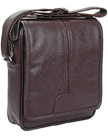 Sphinx Artificial Leather Long Flap Cross-Body Sling Bag for Men/Boys - (L x B x H: 30 x 25 x 7 cm) (Dark Brown)