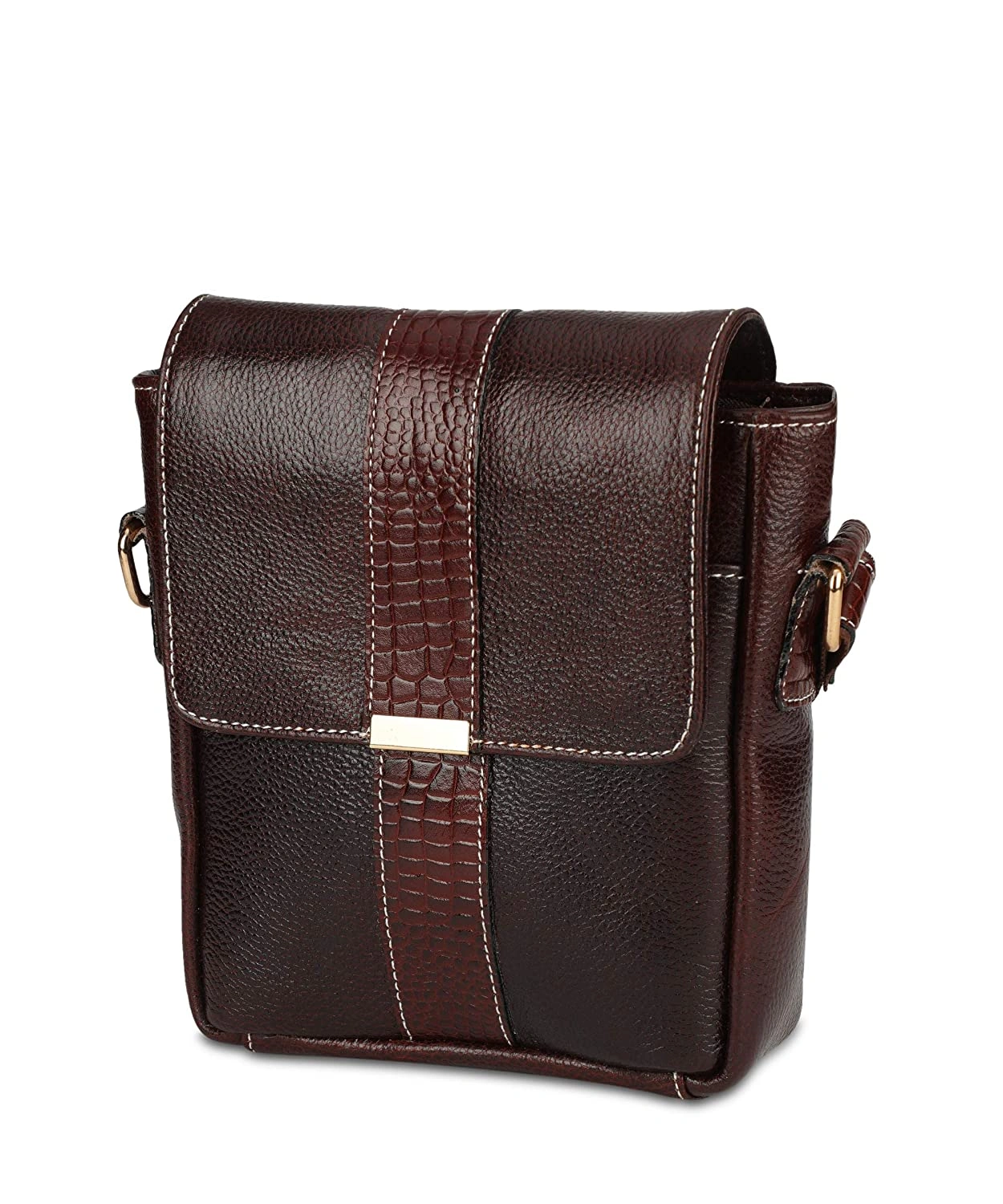 SPHINX Men's 100% Leather Regular Cross-Body Sling Bag (Brown, 25 x 22 x 7 cm)-6529394