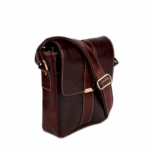 SPHINX Men's 100% Leather Regular Cross-Body Sling Bag (Brown, 25 x 22 x 7 cm)