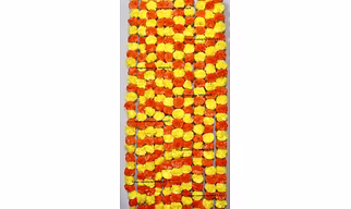 SPHINX Artificial Marigold Fluffy Flowers Garlands(GENDA TORAN) for Decoration - Pack of 10 (Yellow & Dark Orange)