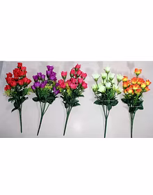 SPHINX Artificial Roses Bunches with Plastic Pot (5 Pieces)