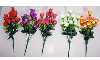 SPHINX Artificial Roses Bunches with Plastic Pot (5 Pieces)
