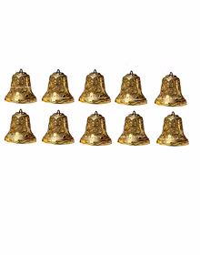 Sphinx Golden Colored Plastic Bells for Crafts/Decoration/Festive Decor (Check Sizes Carefully) - (10, A2R)