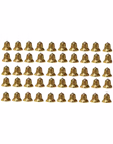 SPHINX Golden Colored Plastic Bells for Crafts/Decoration/Festive Decor (check sizes carefully) - (A1.8R) - Pack of 50