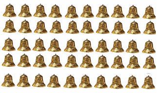 SPHINX Golden Colored Plastic Bells for Crafts/Decoration/Festive Decor (check sizes carefully) - (A1.8R) - Pack of 50