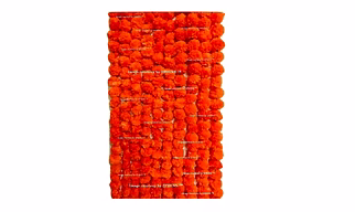 Sphinx Artificial Marigold Fluffy Flowers Garlands for Decoration - Pack of 5 (Dark Orange)