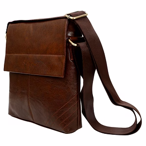 SPHINX Men's Leatherette Cross-Body Sling Bag (Dark Brown, 25 x 22 x 7 cm)