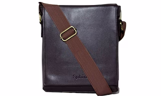 SPHINX Artificial Leather Long flap Cross-body Regular Sling Bag for men/boys - Dark Brown (L x B x H: 25 x 22 x 7 cm)